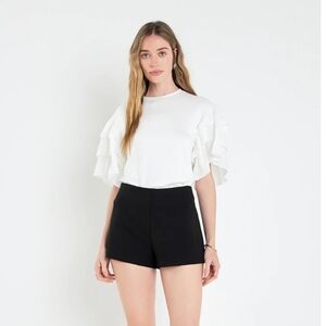 New English Factory Layered Ruffles Top Small‎
